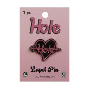 Hole Enamel Lapel Pin - 90s Grunge Alternative Rock Music Band Apparel Gift NWT